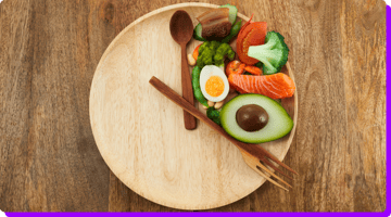 Teller mit ketogener Ernährung
